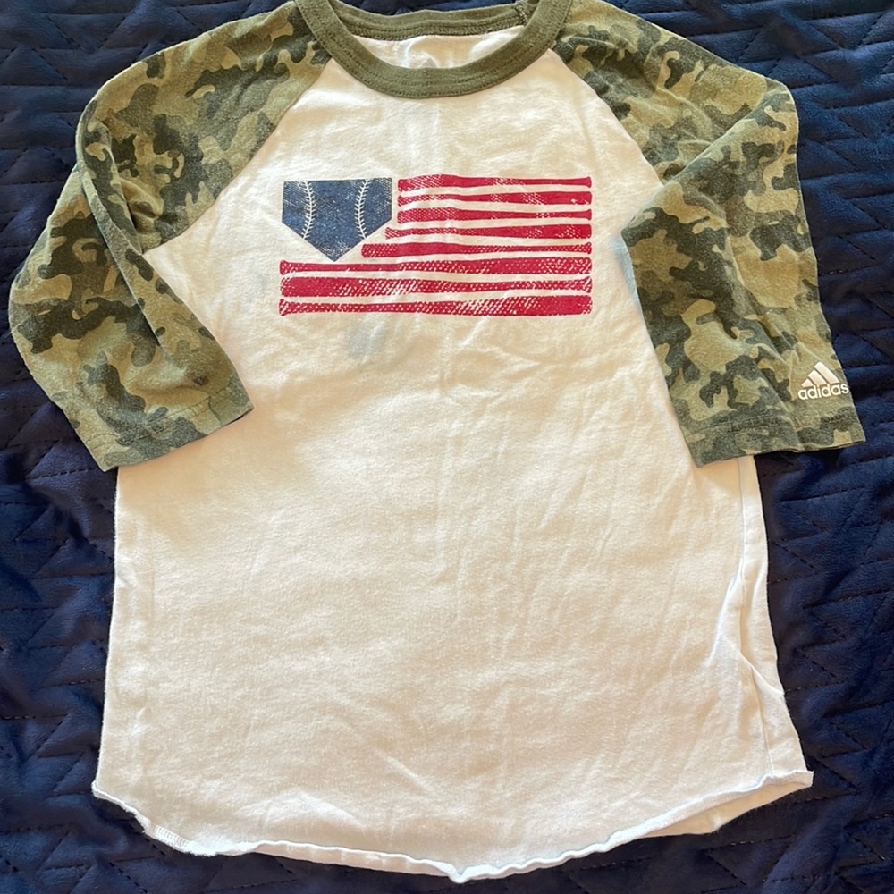 Adidas Girls Patriotic Softball Tee sz S